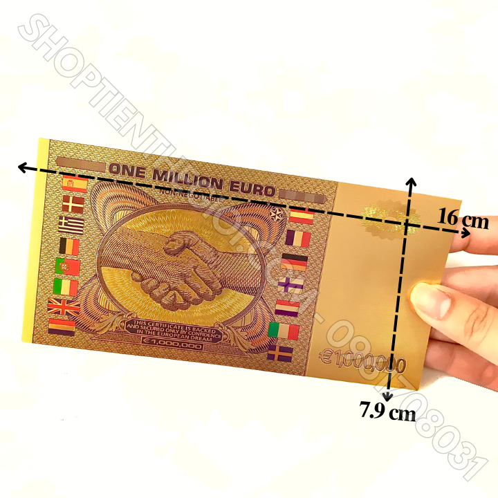 Tiền Lưu niệm 1 triệu EURO mạ vàng Plastic - SP005969